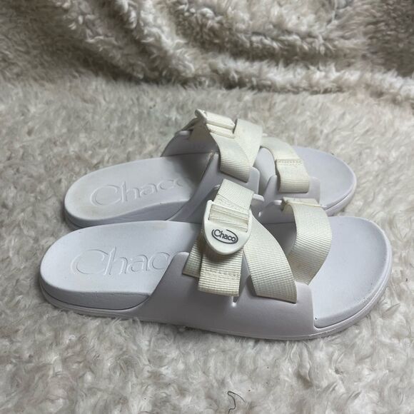 Chaco White Chillos Slide Sandals  size 9 - Picture 5 of 10